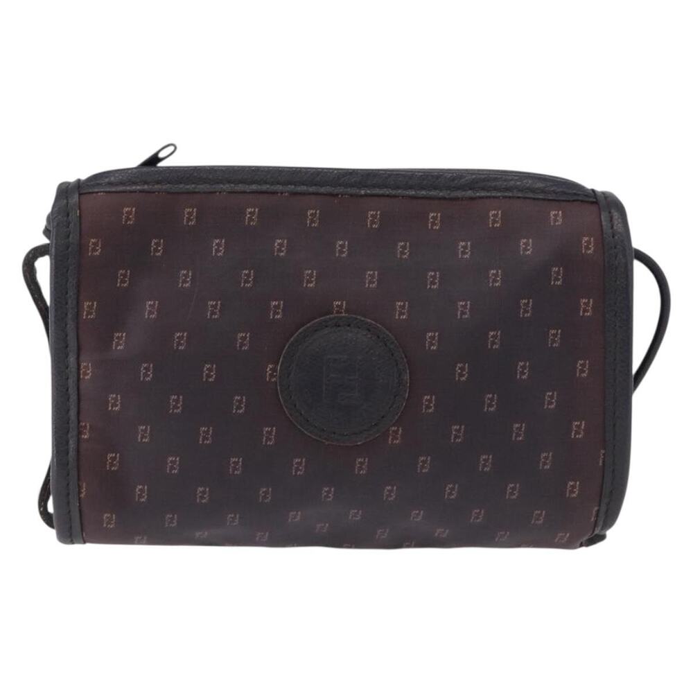 Fendi Leather FF Shoulder Bag Black